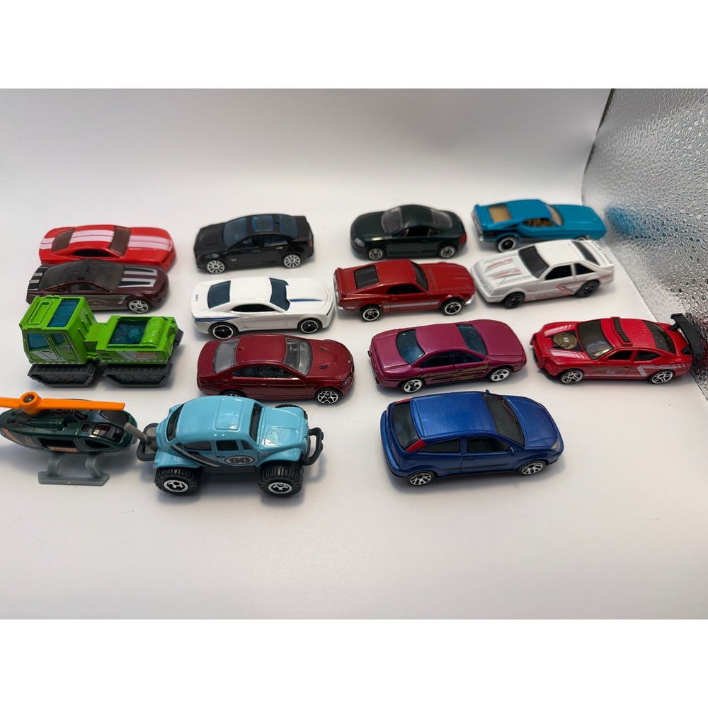 Hot Wheels Matchbox Diecast Car Lot of 14 Mustang Challenger Ford Focus Beetle